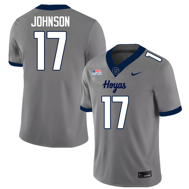 Georgetown Hoyas #17 Jack Johnson College Football Jerseys,Uniforms-Grey